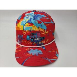 Vintage Northwest Truck Trailer Floral All Over Print AOP Rope Snapback Hat Cap